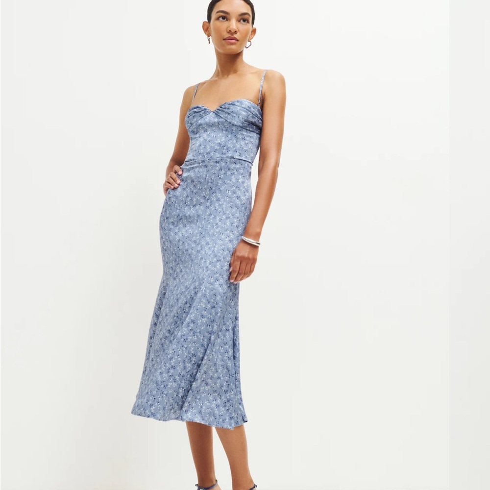 Reformation Hensley Satin Dress